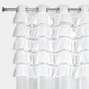 Firana z falbanami biała AURA 140x250 cm