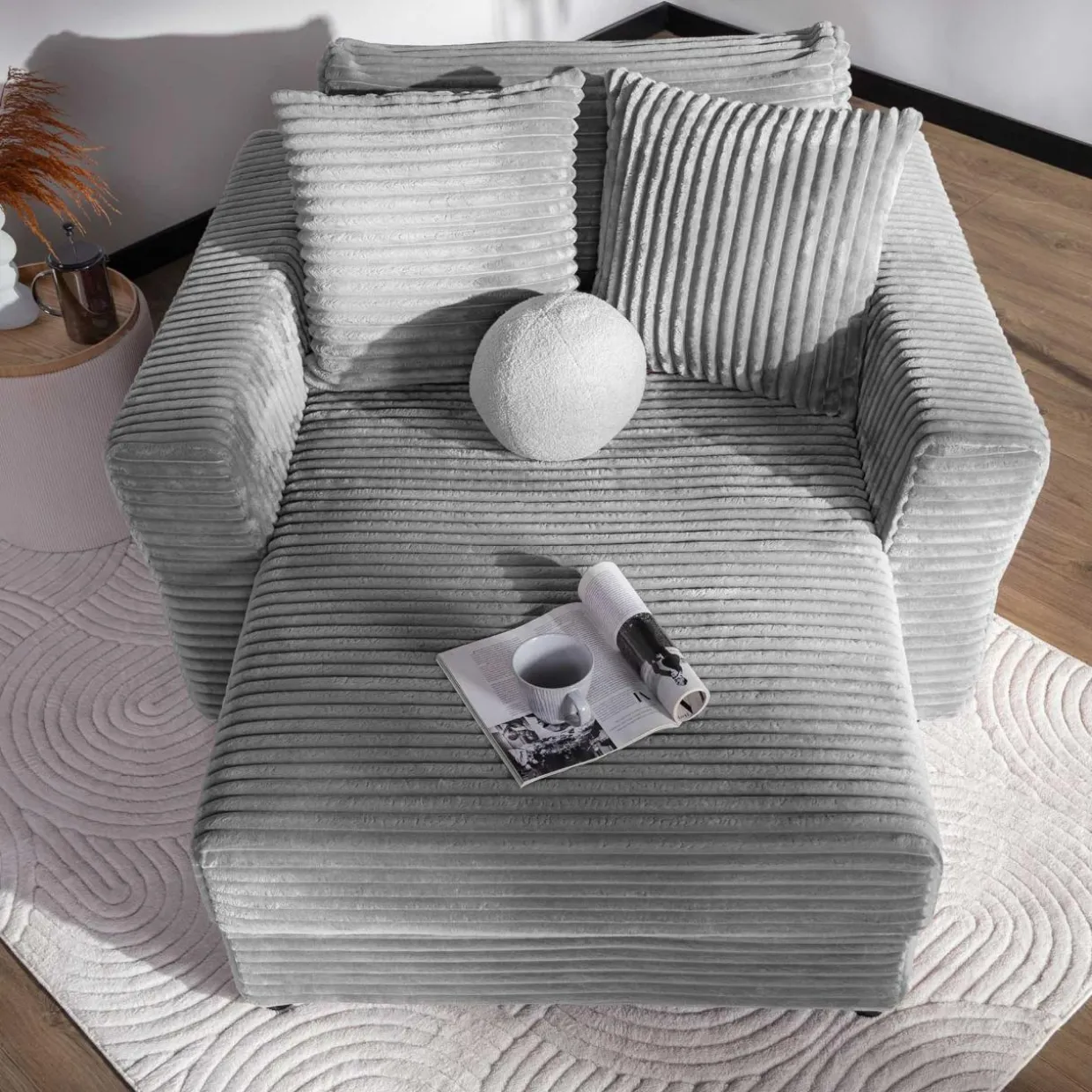 Fotel loveseat jasnoszara NOEMI