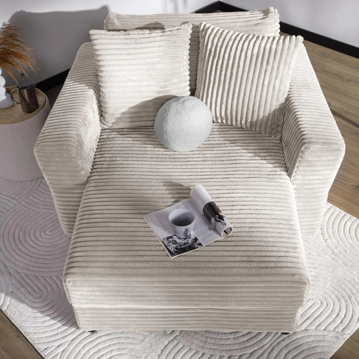 Fotel loveseat kremowy NOEMI