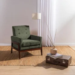 Fotel retro ciemnozielony MIATU