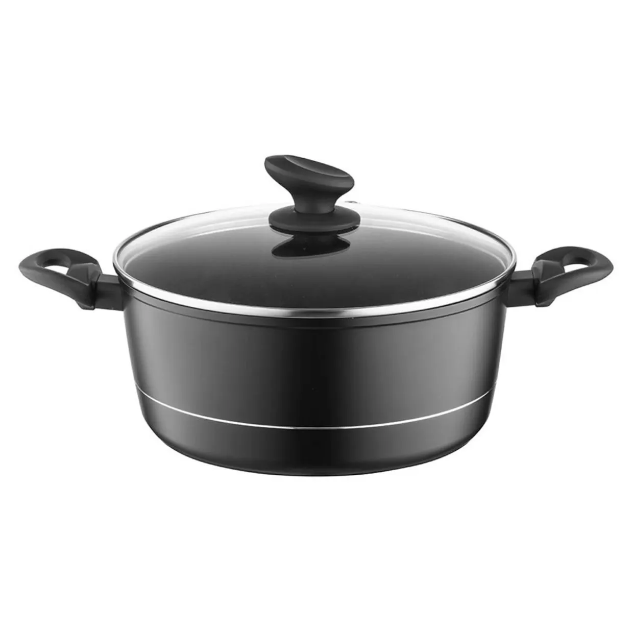 Garnek aluminiowy czarny DELUX 6,5 l