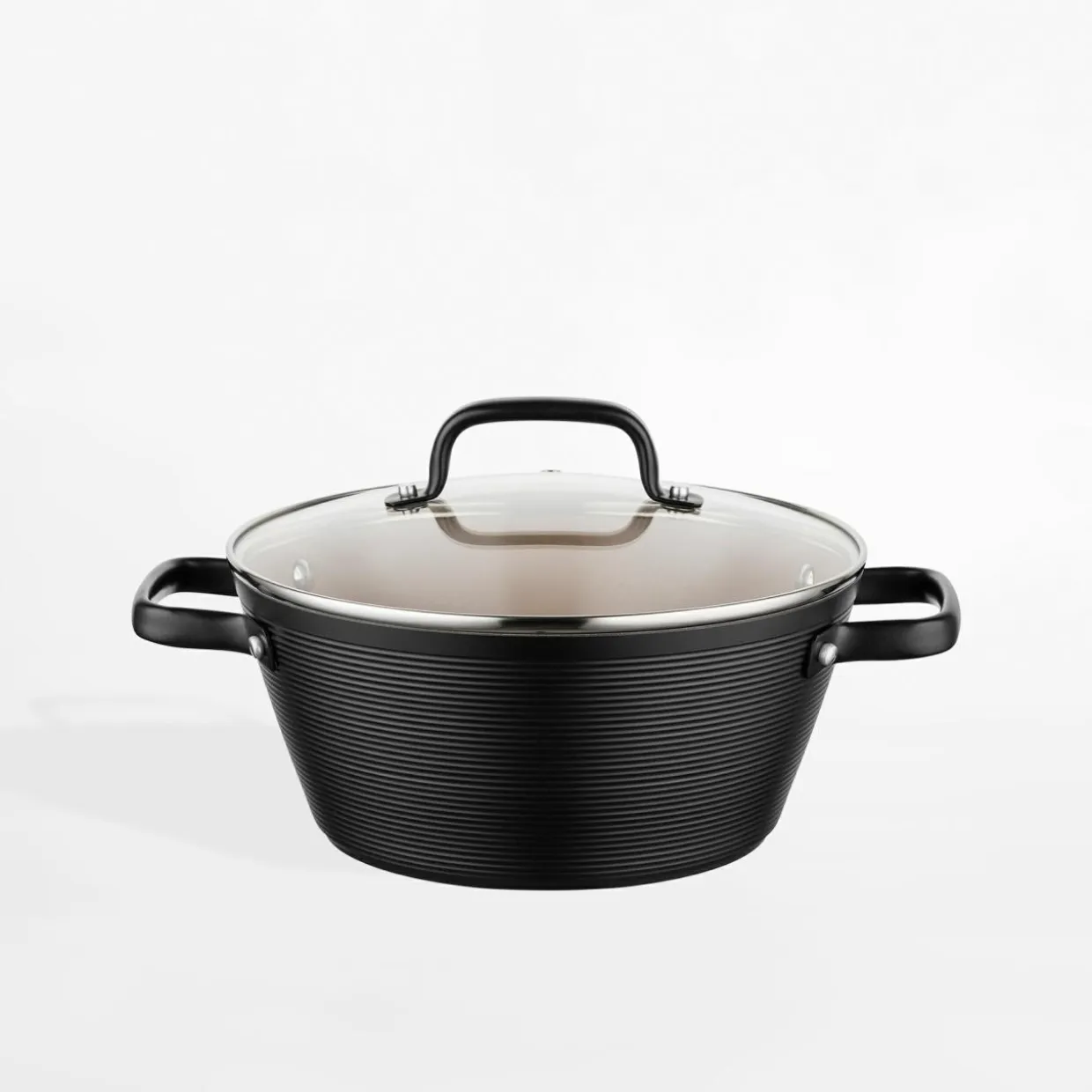 Garnek aluminiowy z pokrywką CARINA BLACK 3,3 l
