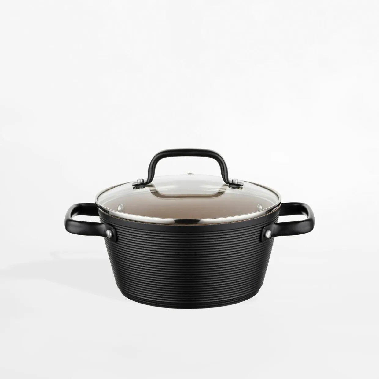 Garnek aluminiowy z pokrywką CARINA BLACK 2,2 l