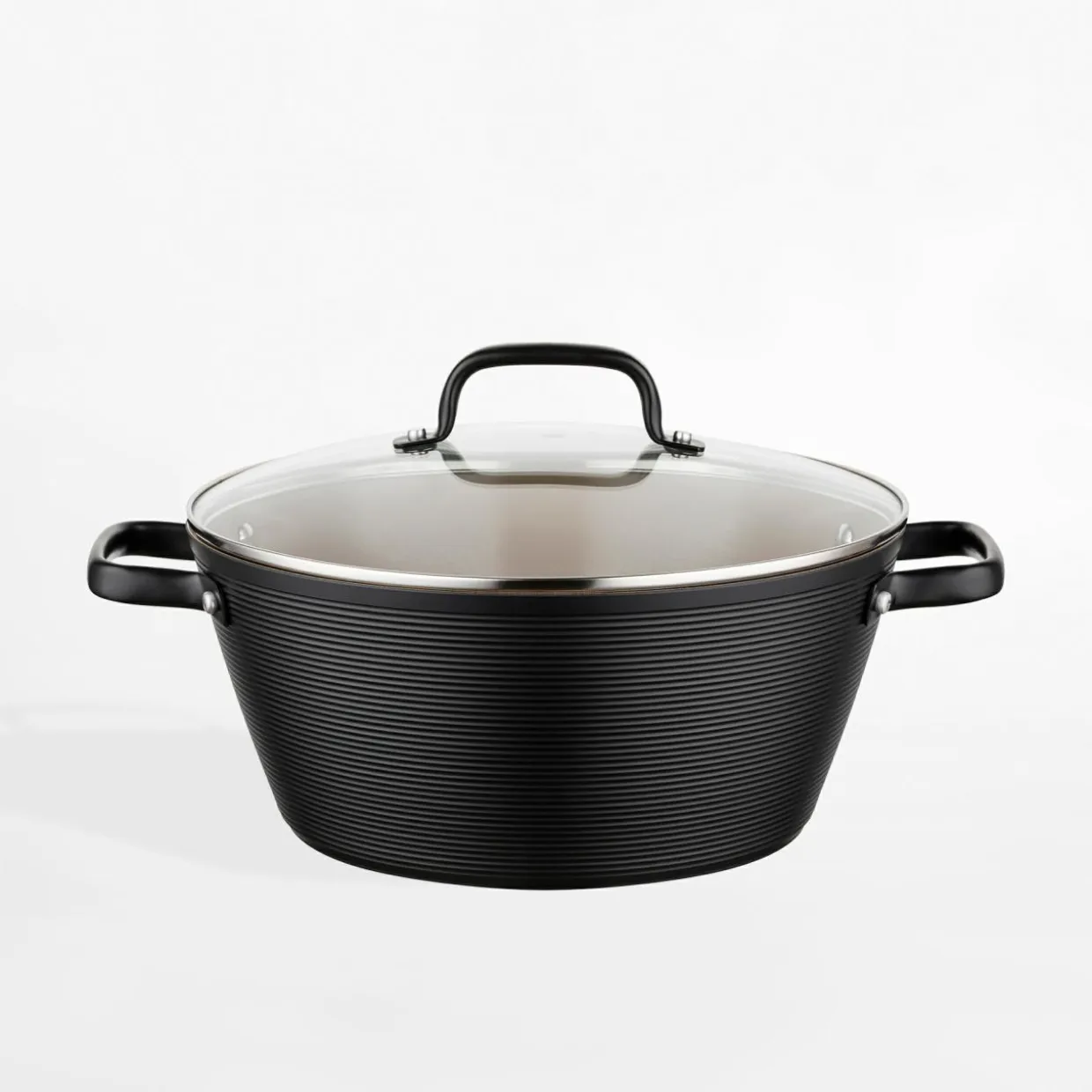 Garnek aluminiowy z pokrywką CARINA BLACK 5,2 l