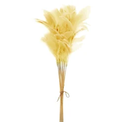 Gałązka dekoracyjna PIÓRA żółte 72 cm, 12 szt.