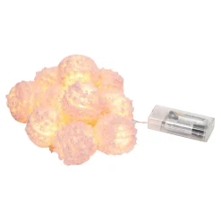 Girlanda świetlna LED pompony różowe 10 szt.