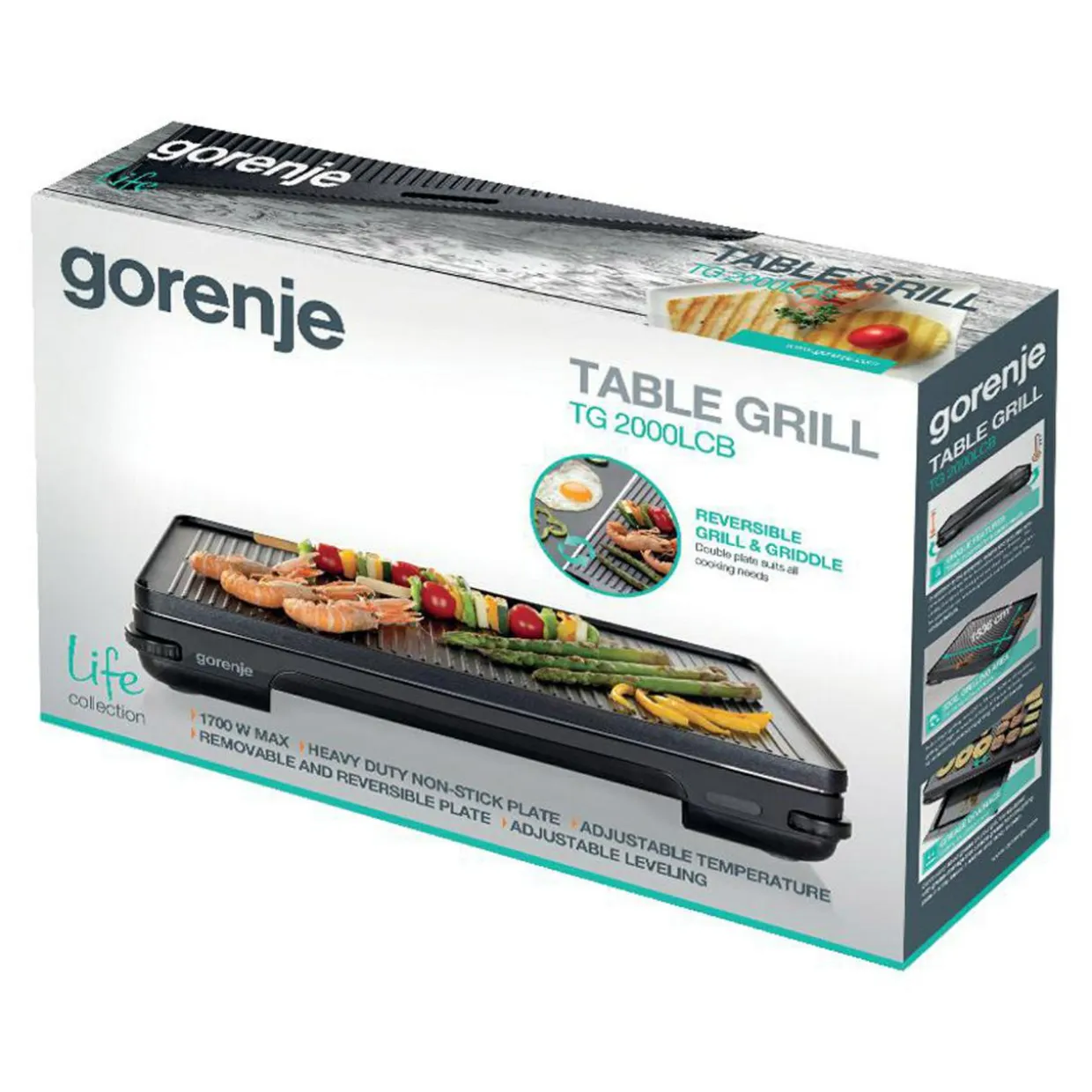 Grill stołowy elektryczny GORENJE LIFE TG2000LCB