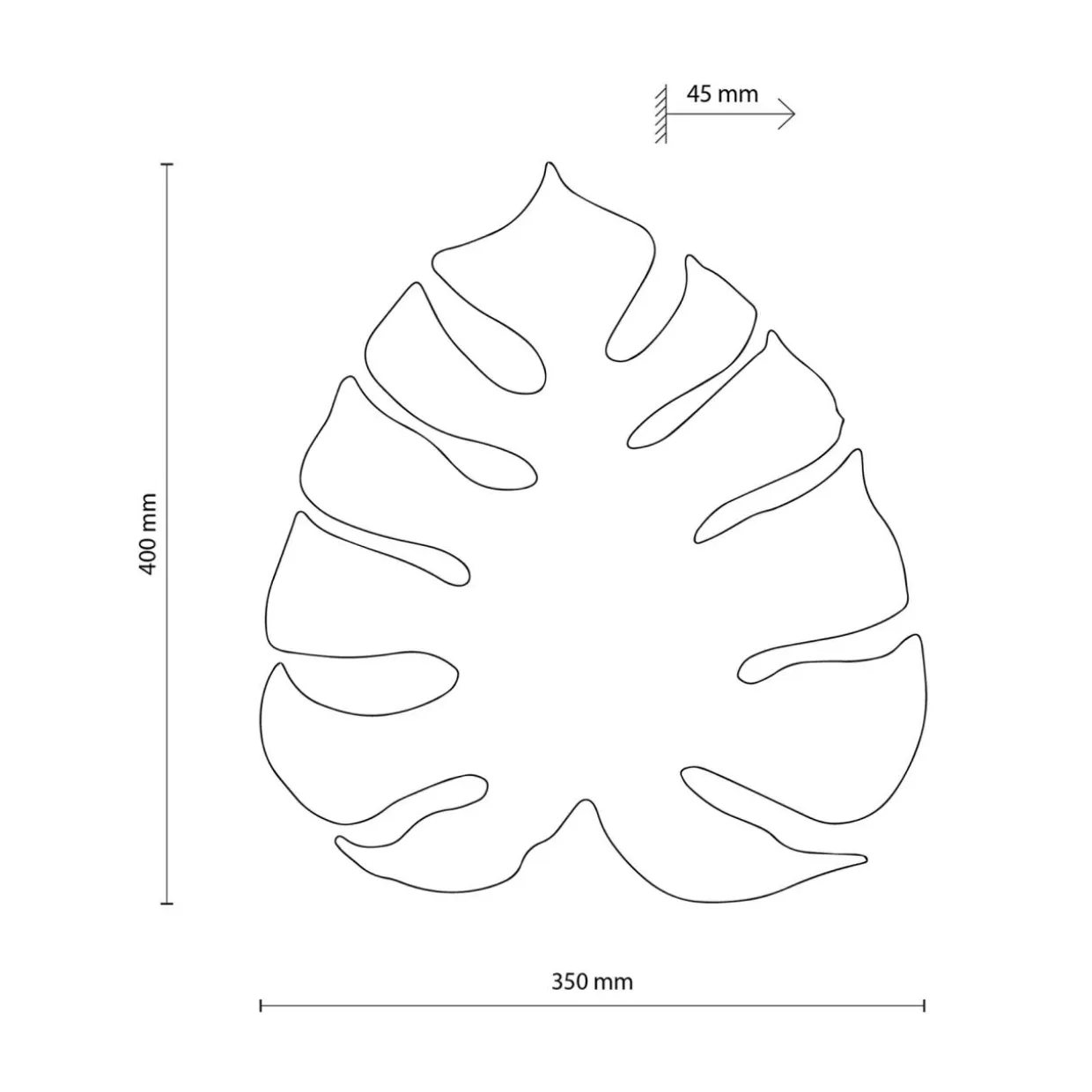 Kinkiet czarny liść MONSTERA
