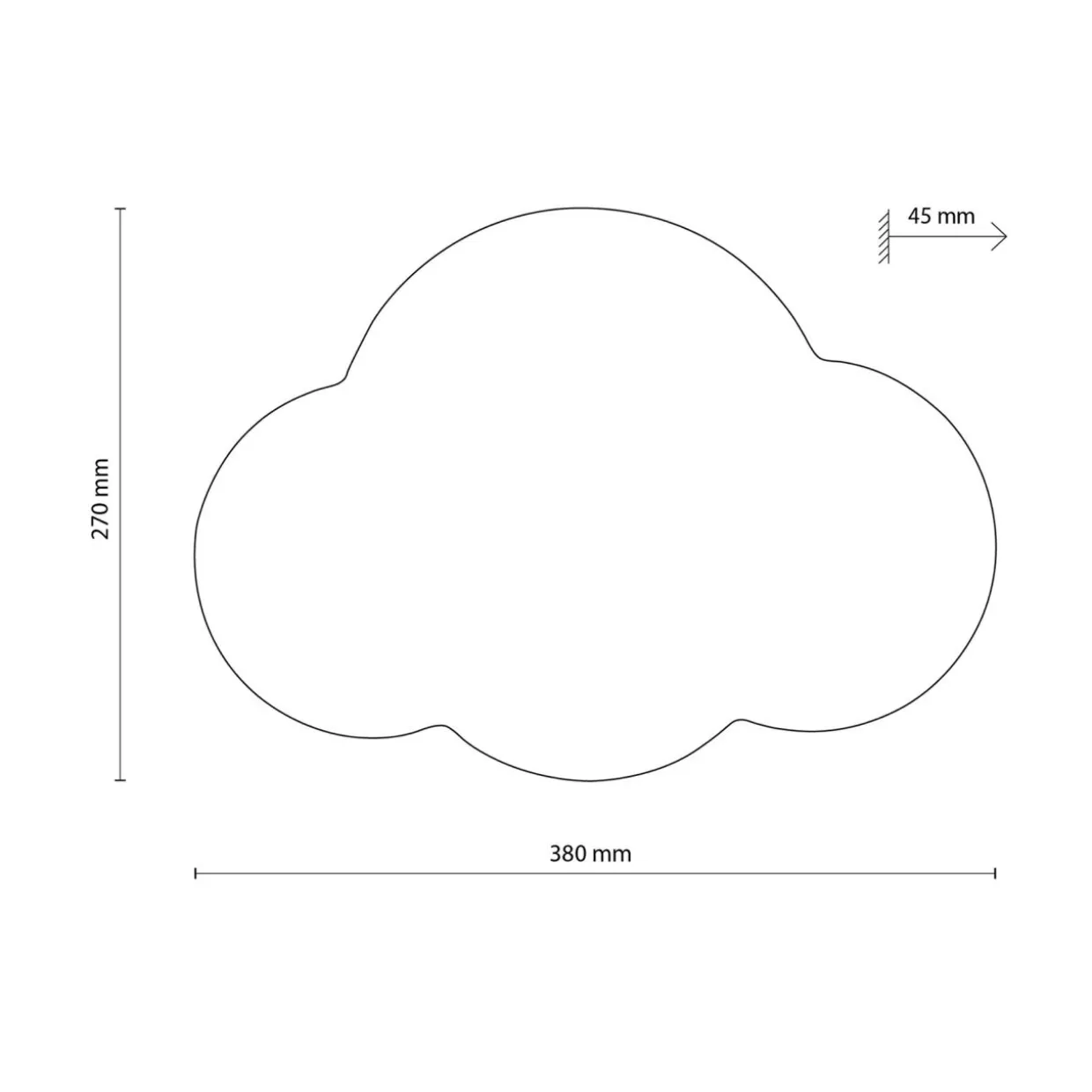 Kinkiet do pokoju dziecięcego szary CLOUD