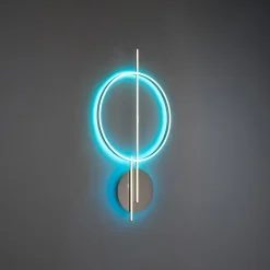 Kinkiet LED RGB Wi-Fi stalowy Q-ARKOA z pilotem