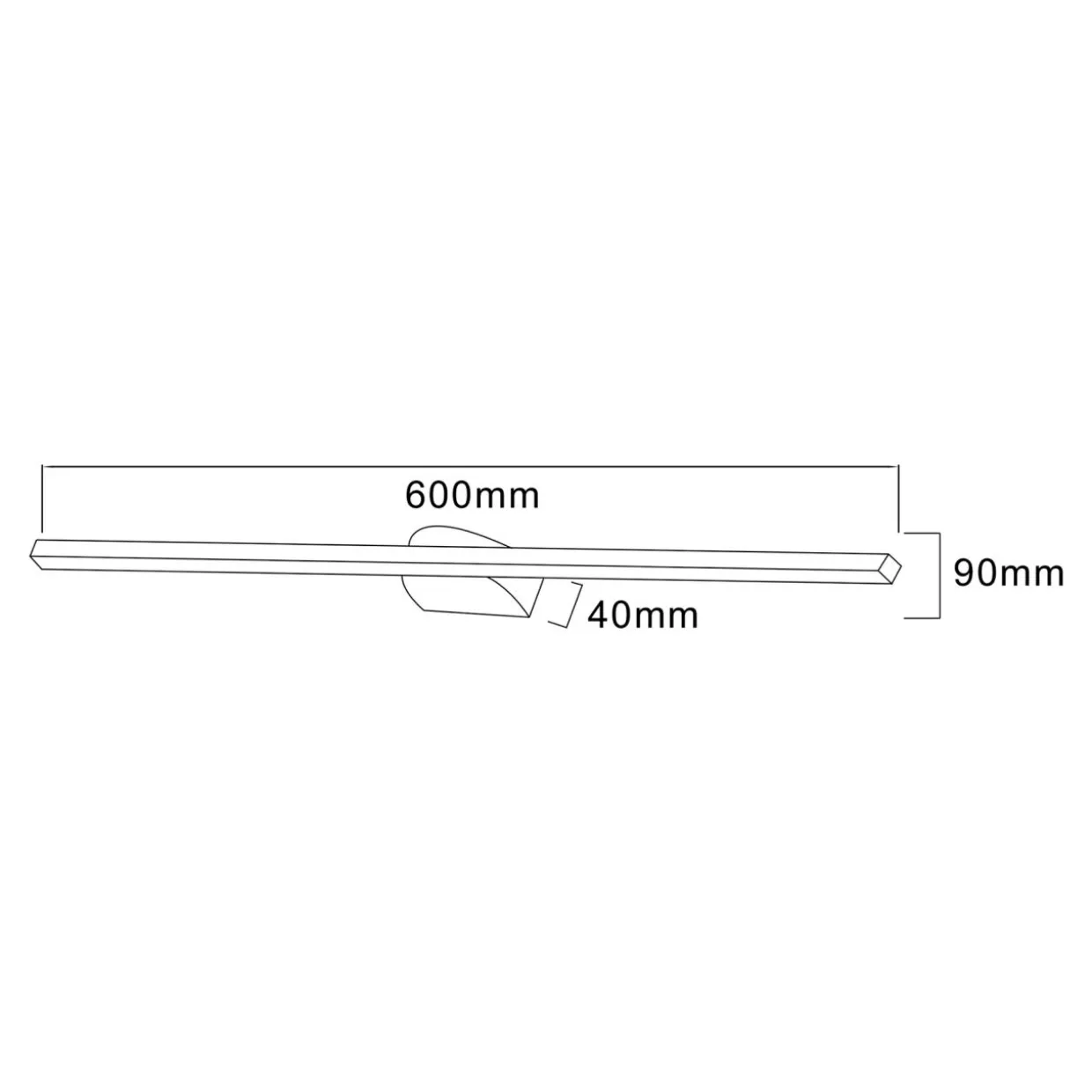 Kinkiet LED 20W czarny ARVI 60 cm