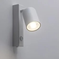 Kinkiet spot z włącznikiem biały TOP
