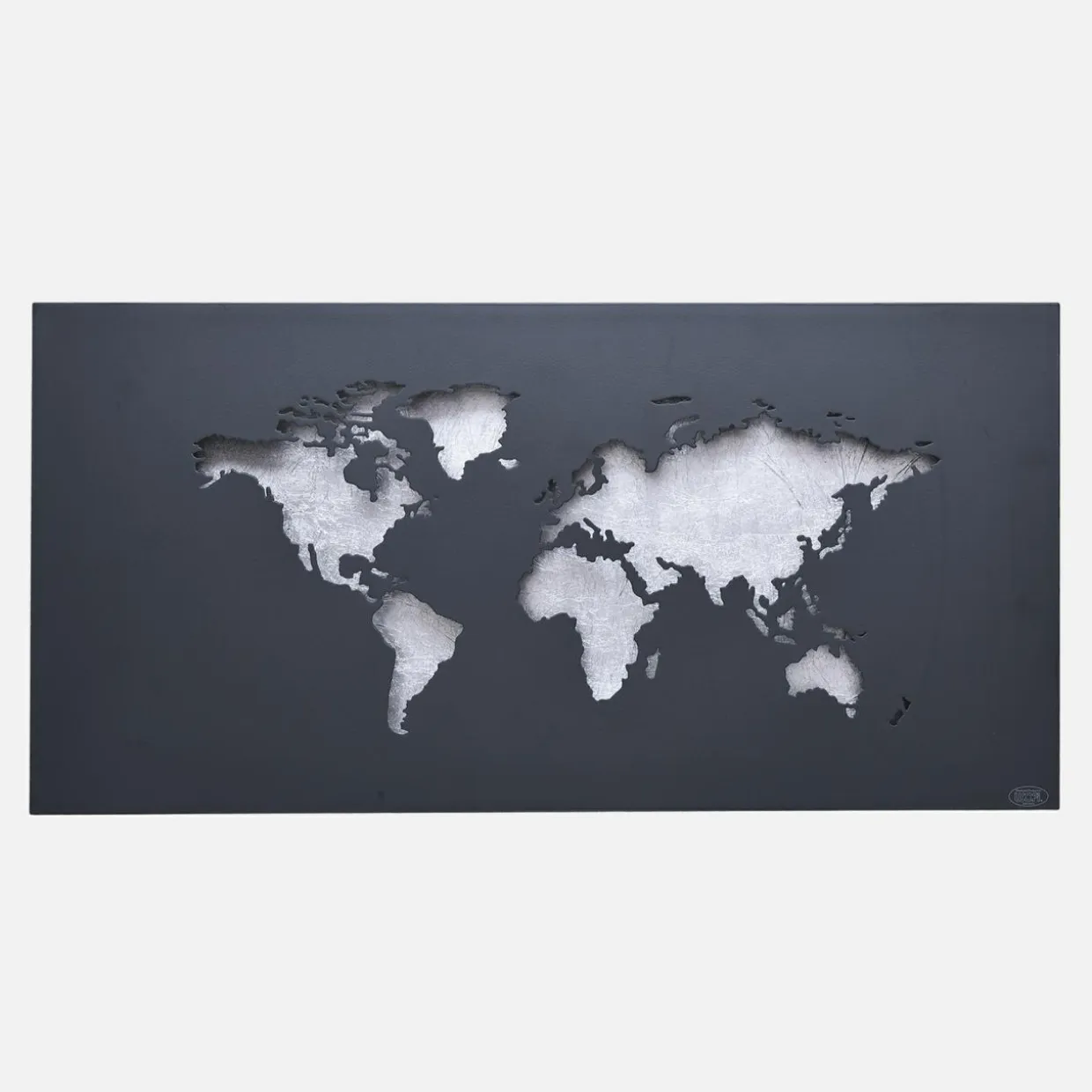 Kinkiet z mapą świata srebrny LINDA