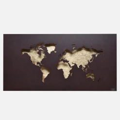 Kinkiet z mapą świata złoty LINDA