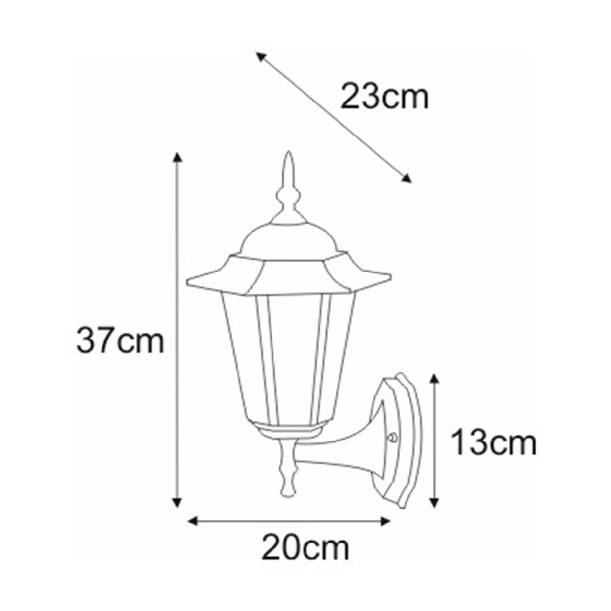 Kinkiet zewnętrzny outdoor klasyczny czarny STANDARD UP