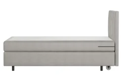 Łóżko kontynentalne z materacem szare SILLA 80x200 cm