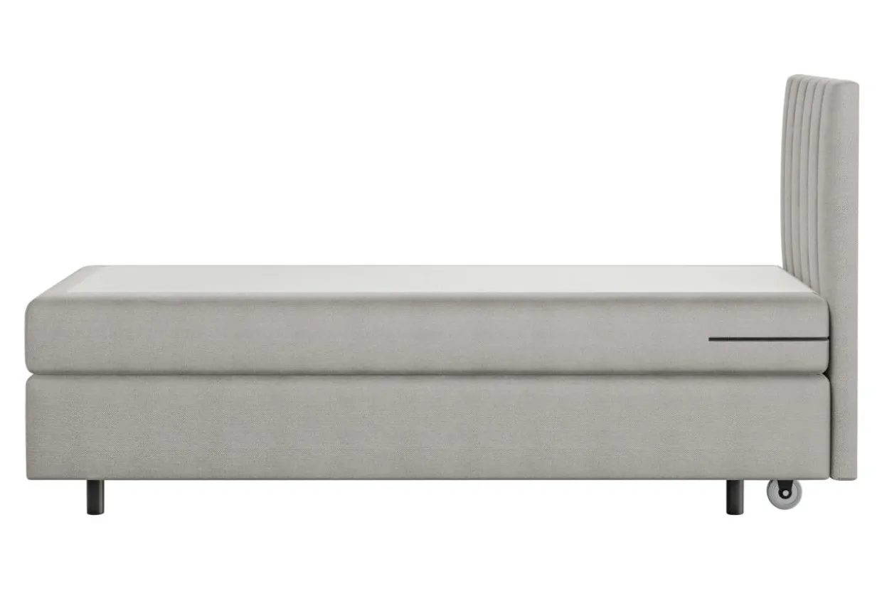 Łóżko kontynentalne z materacem szare SILLA 80x200 cm