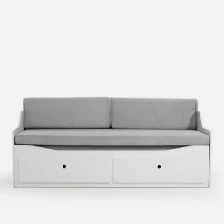 Łóżko młodzieżowe rozsuwane biało-szare GRAND 90-160x200 cm