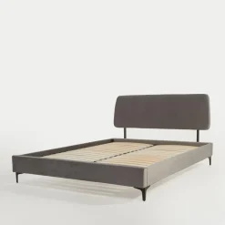Łóżko szare ze stelażem KONTREXT 160x200 cm