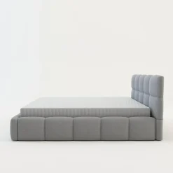 Łóżko tapicerowane boucle jasnoszare CELINE 180x200 cm