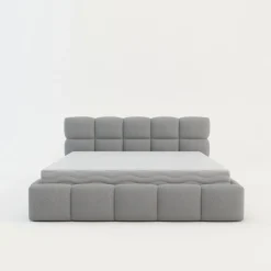 Łóżko tapicerowane boucle jasnoszare CELINE 180x200 cm