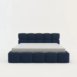 Łóżko tapicerowane boucle niebieskie CELINE 180x200 cm