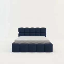 Łóżko tapicerowane boucle niebieskie CELINE 140x200 cm