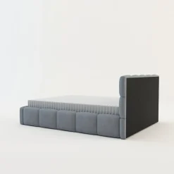 Łóżko tapicerowane boucle szaroniebieskie CELINE 140x200 cm