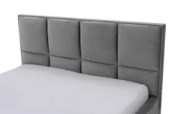 Łóżko ze stelażem i pojemnikiem szare FABRIZZIO SQUERE P 180x200 cm