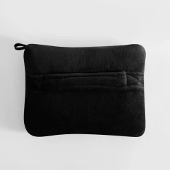 Koc podróżny 2w1, czarny, TRAVEL BLANKET 130x160 cm
