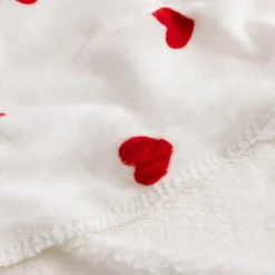 Koc zimowy SHERPA RED HEARTS 150x200 cm