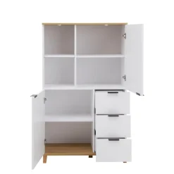 Komoda wysoka z ryflowanym frontem i szufladami PLISSEE