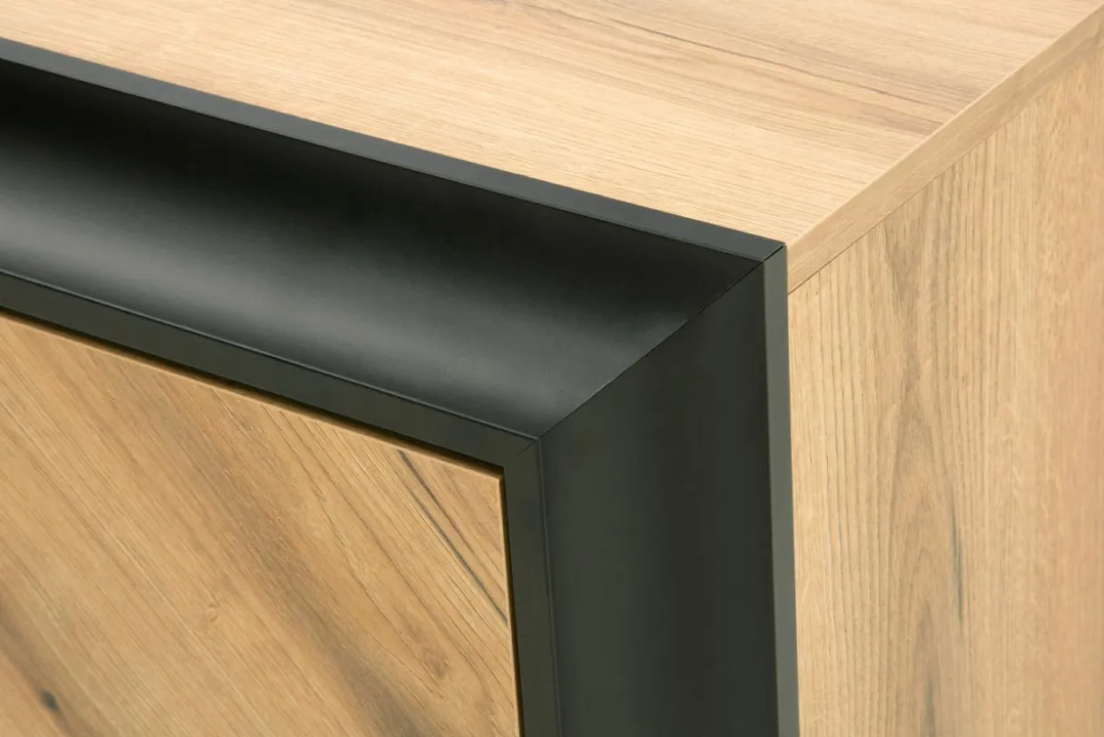 Komoda z czarnym dekorem FRAME 148,5 cm