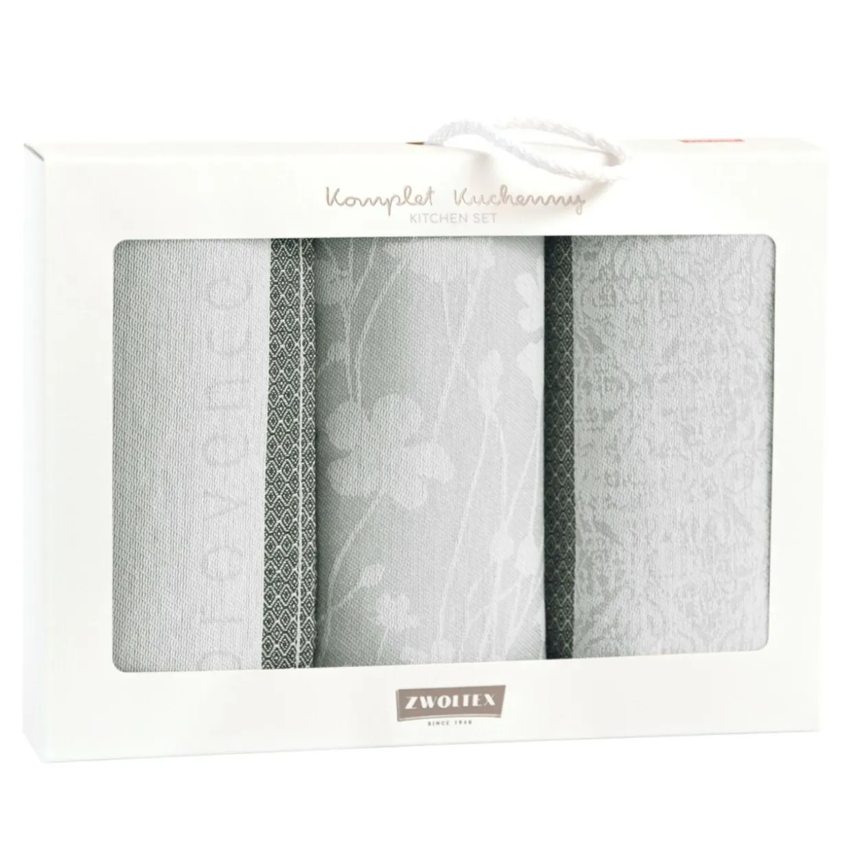 Komplet 3 ściereczek kuchennych szare PROVENCE