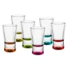 Komplet 6 kieliszków do wódki kolorowe dno 25 ml