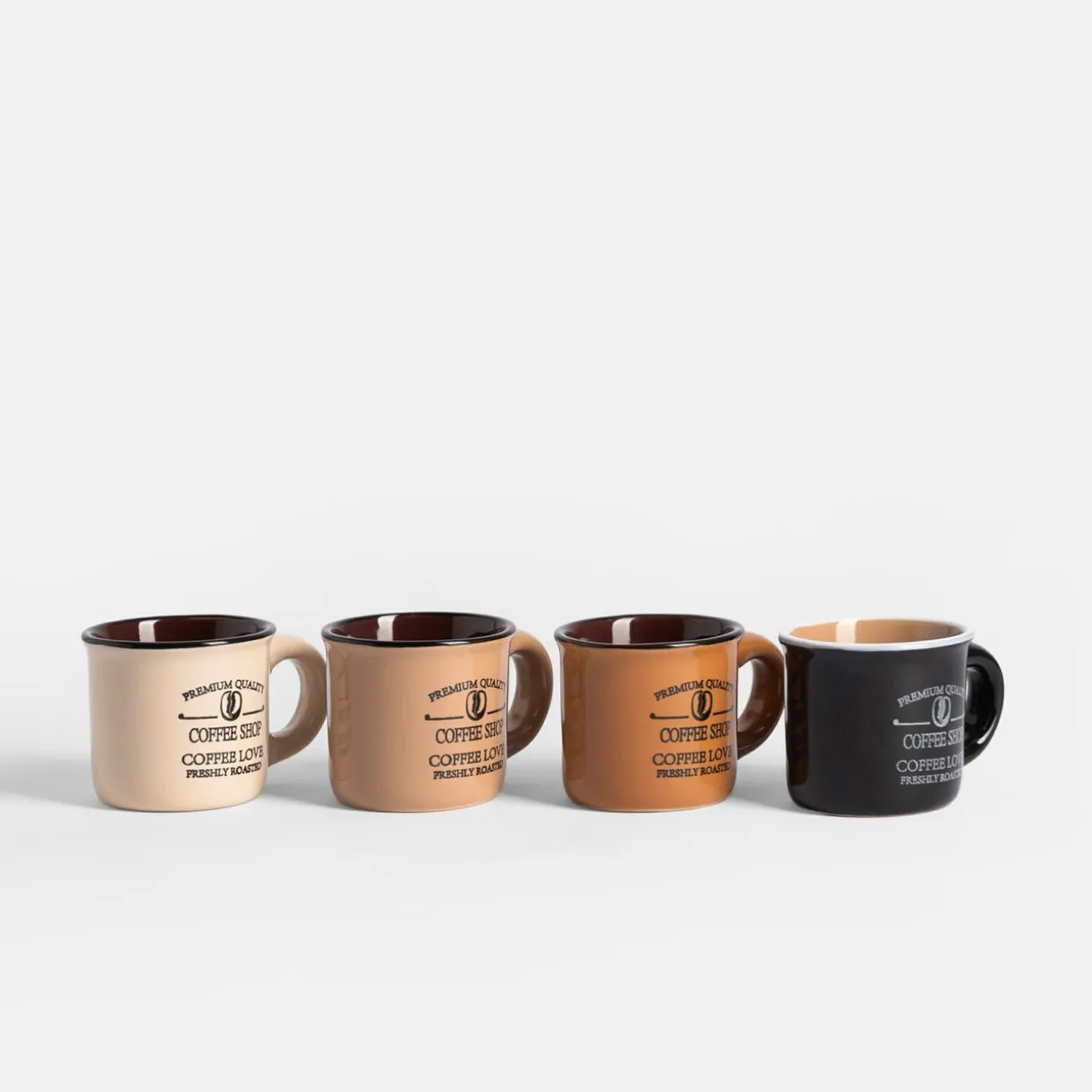 Komplet 4 kubków ceramicznych 110 ml