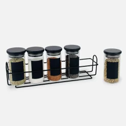 Komplet 5 pojemników do przypraw na stojaku 160 ml