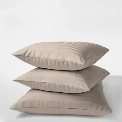 Komplet 2 poszewek z adamaszku taupe PURE 40x40 cm