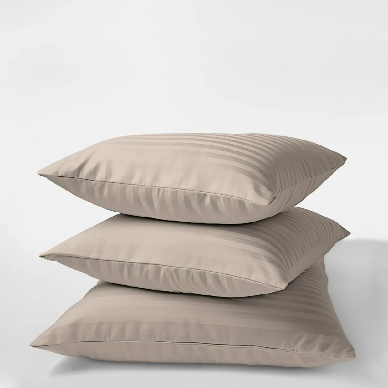 Komplet 2 poszewek z adamaszku taupe PURE 40x40 cm