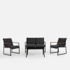 Komplet ogrodowy sofa, 2 fotele i stolik SOMEL