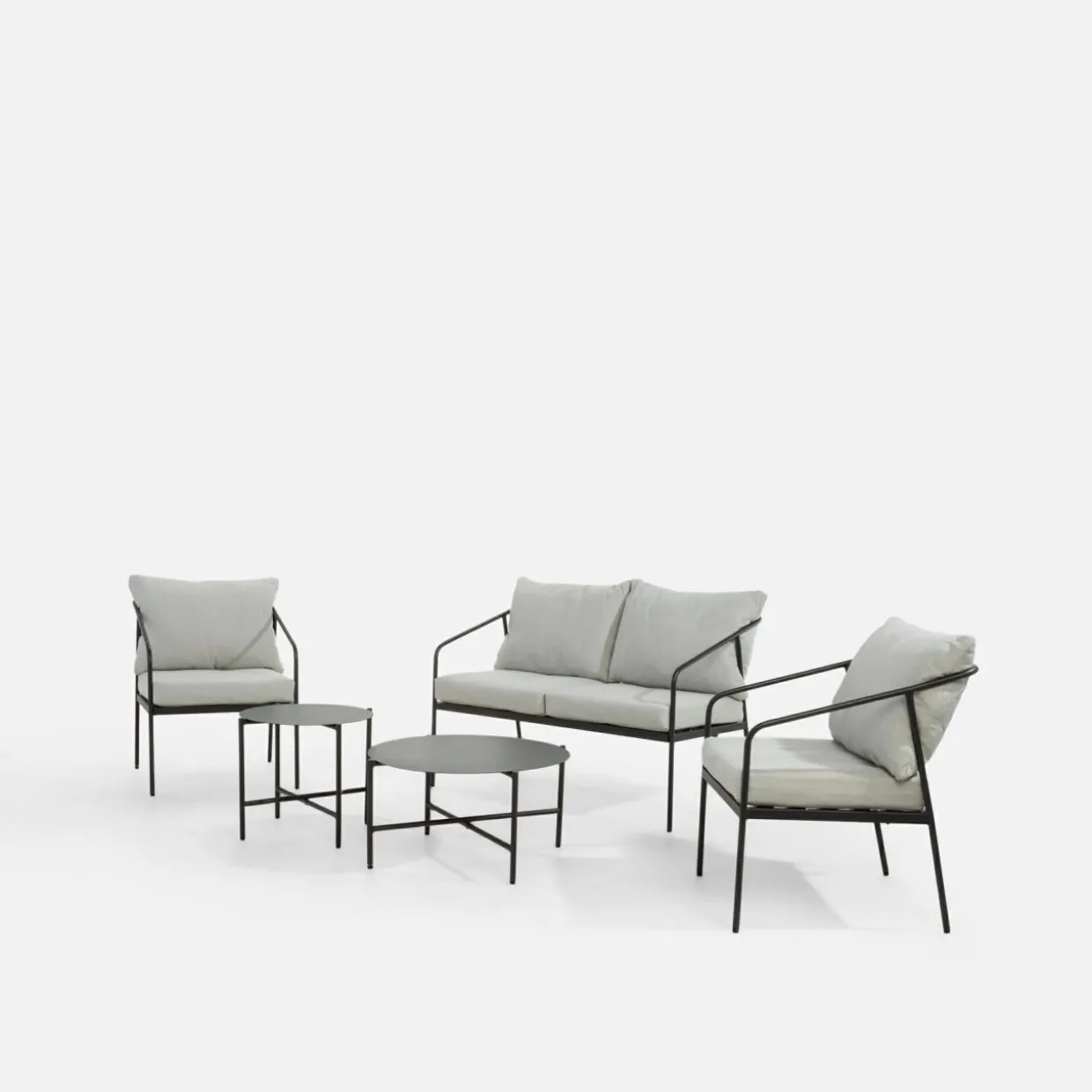 Komplet ogrodowy sofa, 2 fotele i 2 stoliki SURRI
