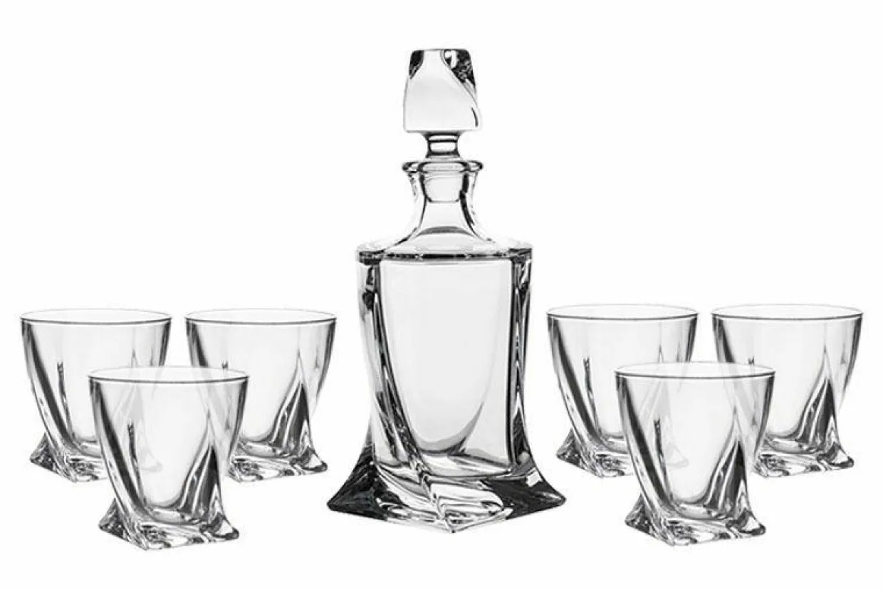 Komplet QUADRO do whisky, 7 części