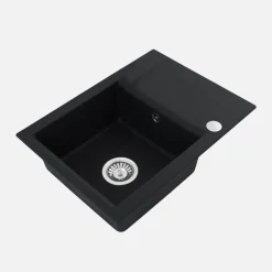Komplet zlewozmywak granitowy czarny ALVEUS SHOT 59X44 z baterią elastyczną