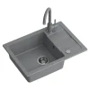 Komplet zlewozmywak QUADRON szary SMART 1K/Z/K/O 62X44 z szarą baterią