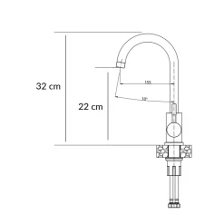Komplet zlewozmywak QUADRON szary SMART 1K/Z/K/O 62X44 z szarą baterią