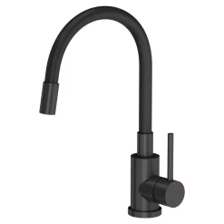 Komplet zlewozmywak QUADRON czarny MAX 77x44 cm z akcesoriami
