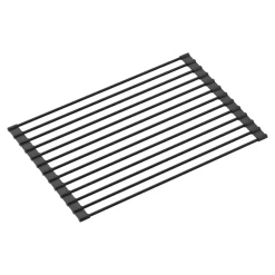 Komplet zlewozmywak QUADRON czarny MAX 77x44 cm z akcesoriami