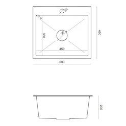 Komplet zlewozmywak QUADRON inox AVENIR BOX 50X45 cm z baterią