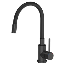 Komplet zlewozmywak QUADRON czarny SMART 62x44 cm z baterią, dozownikiem, matą i syfonem