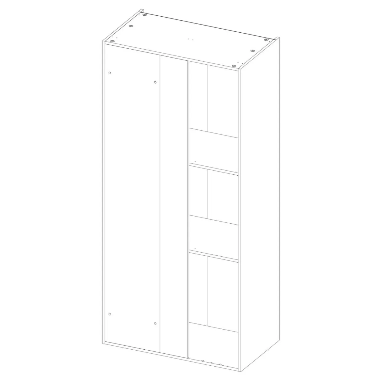 Korpus QUBIK słupek narożny 100x214,6 dębowy